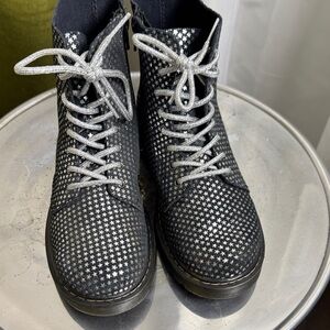 Dr. Martens Starry Black and Silver Lace-Up Boots